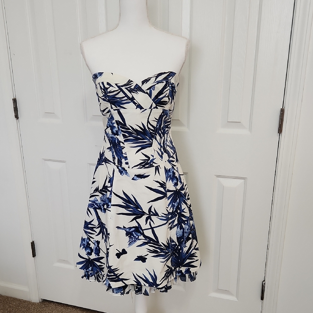 Karen Millen Sleeveless Dress 8 Botannical Birds